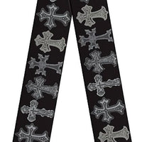 Guitar Strap - Elegant Crosses Black/Grays