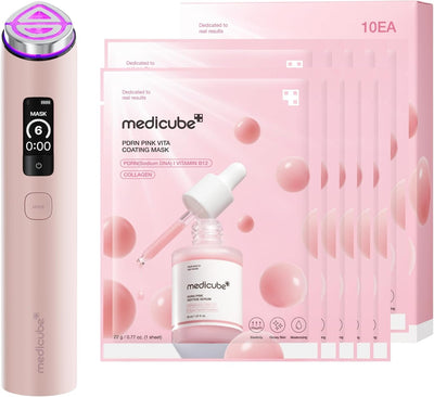 medicube Perfect Mask Mode Duo: Máscara recubierta PDRN Vita y Booster Pro X2 Rosa