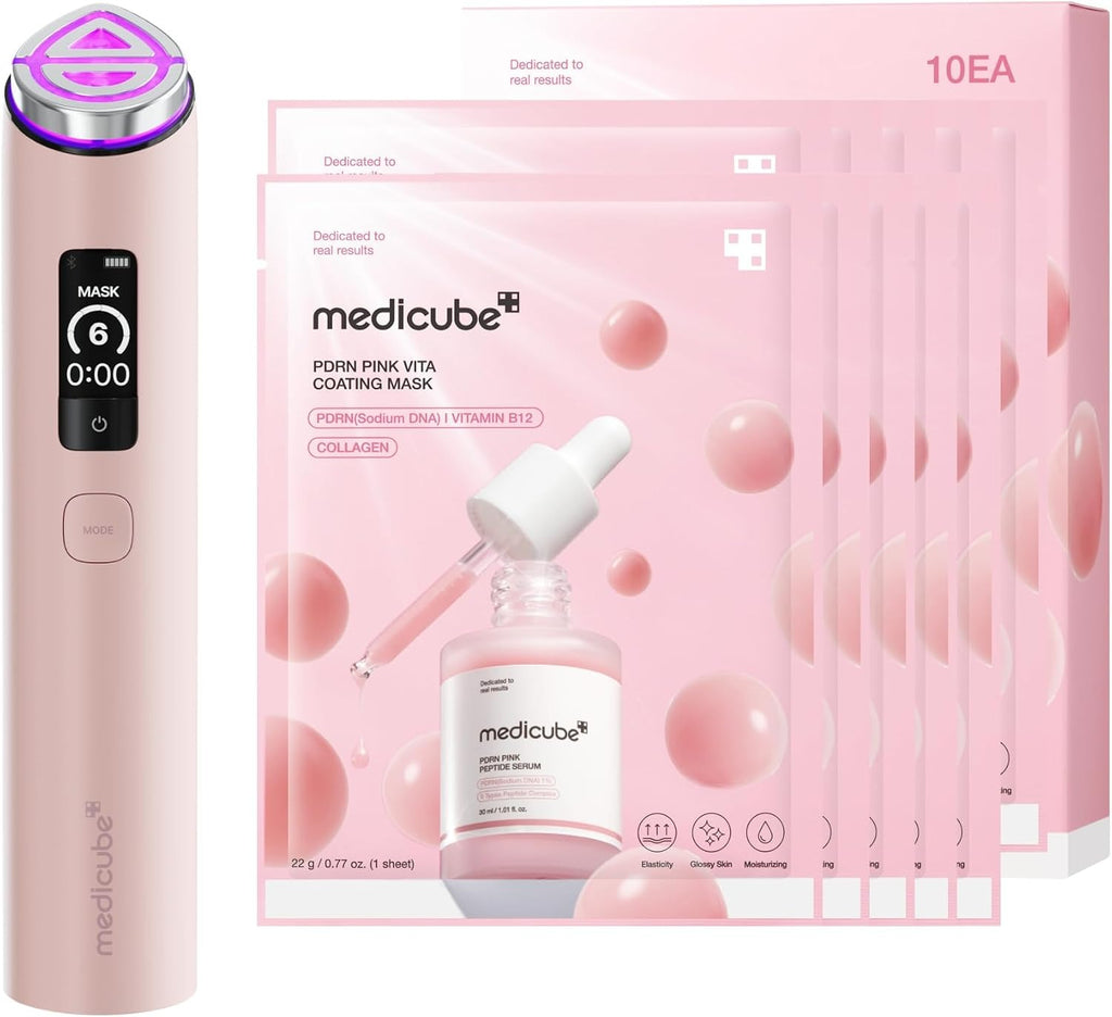 medicube Perfect Mask Mode Duo: Máscara recubierta PDRN Vita y Booster Pro X2 Rosa