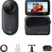Insta360 GO 3S - 64 GB Black 4K Tiny Portable Vlogging Camera, Hands-Free POVs, Mount Anywhere, 140 Min Battery Life, 10m Waterproof, Pet POV
