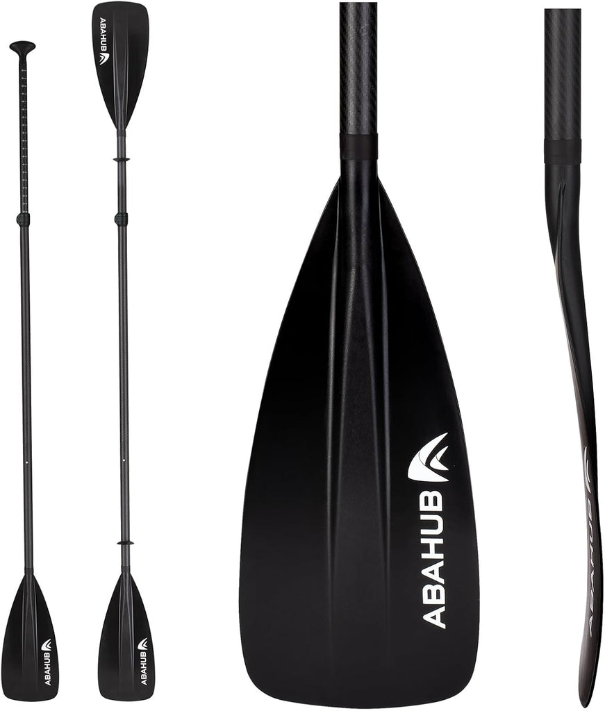 Abahub 1 x 4 Section Carbon Fiber SUP Kayak Paddle Black
