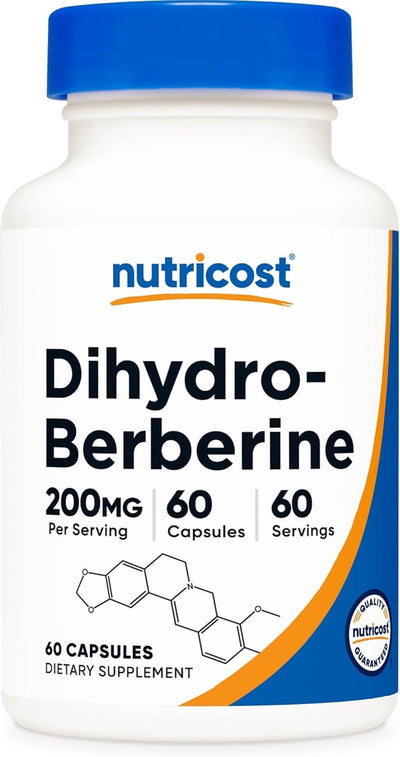 Nutricost Cápsulas de dihidroberberina (200 mg, 60 cápsulas) - suplemento de alta absorción que ayuda a apoyar la salud metabólica y el control de la glucosa