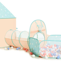 PigPigPen 3pc Kids Play Tent for Girls and Boys with Ball Pit, Crawl Tunnel, Princess Tents for Toddlers, Baby Space Wor