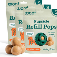 WOOF Pupsicle Peanut Butter & Beef Refill Pops Dog Treats, Small, 3 Pack