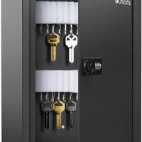 Uniclife 40 Position Slotted Key Cabinet with Combination Lock Resettable Black Digital Security Storage Box Steel Key O