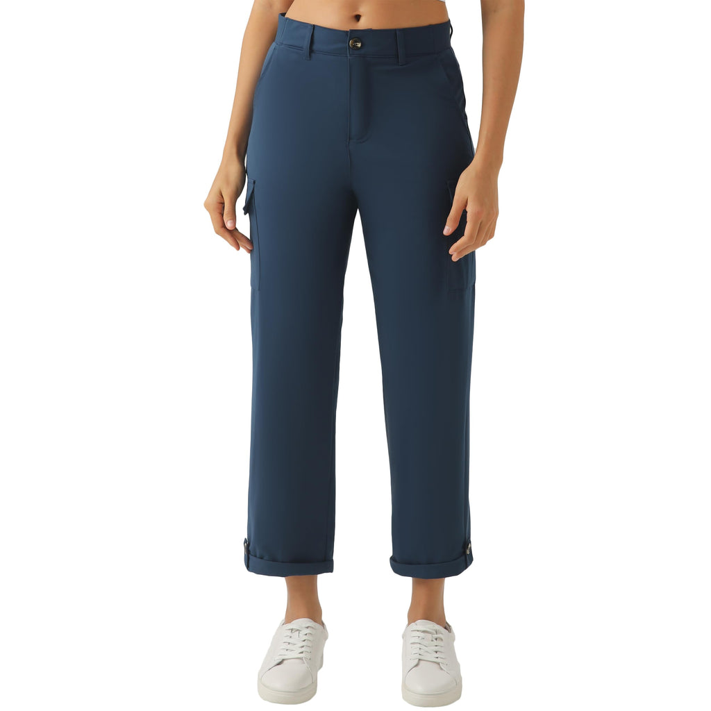Women's Lightweight Cargo Capri Hiking Pants(Dark Blue,S)