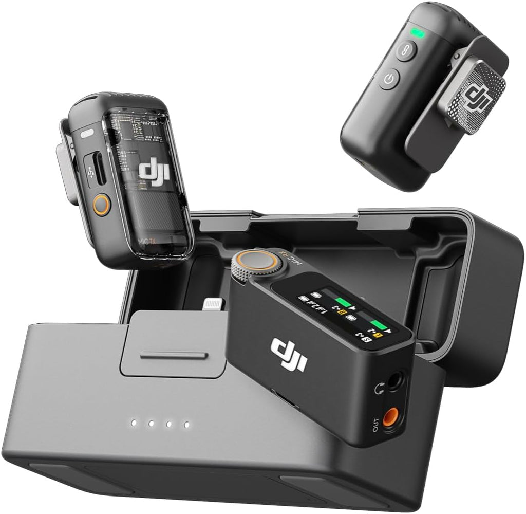 DJI Mic 2 (2 TX + 1 RX + Charging Case), All-in-one Wireless Microphone