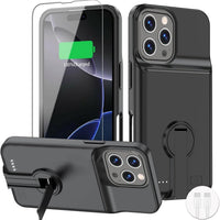 BOPPS Battery Case for iPhone 16 Pro Max with Stand,Upgraded 8500mAh Portable Protective Charging Case with 15W Fast Cha