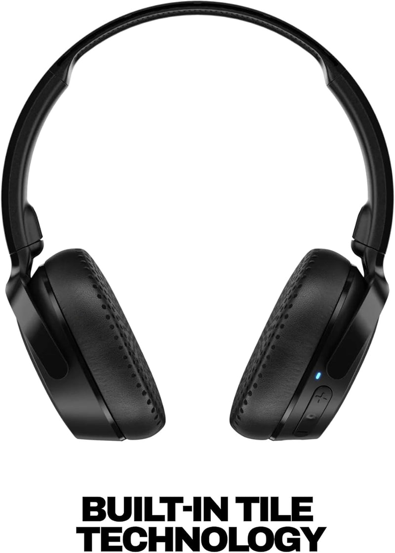 Skullcandy Riff Wireless 2 On-Ear Bluetooth Headphones, Up to 34 Hrs Battery, Foldable Lightweight Design, Convenient for Travel with Included 3.5mm AUX Cable, Microphone for iPhone Android - Black