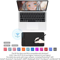 XP-Pen Drawing Tablet-XPPen Deco mini7W 7 x 4 inch Bluetooth 5.0 Graphic Tablet Pen Tablet with 16394 Levels Pressure,for Online Teaching/E-Learning Compatible with Window/Mac/Android/Chrome/Linux
