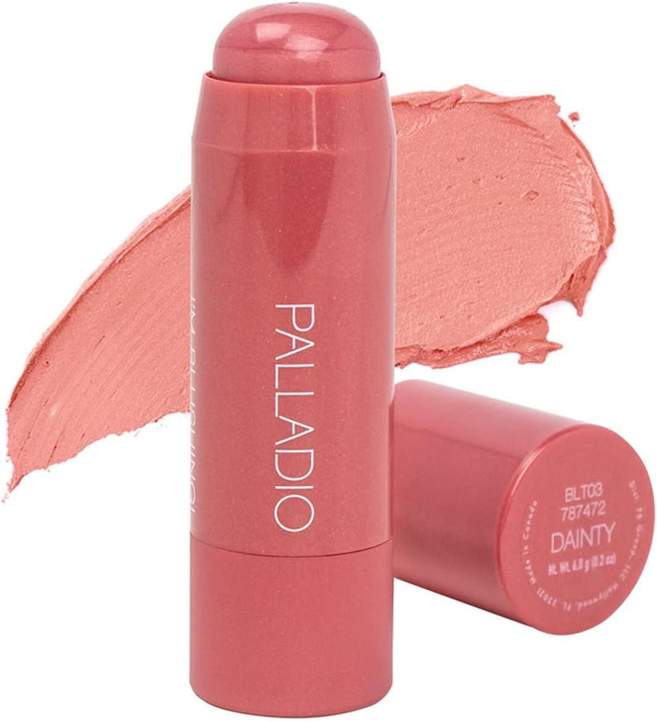Palladio I'm Blushing - Tinte 2 en 1 para mejillas y labios, rubor crema ligero construible, fórmula hidratante multibarra transparente, uso durante todo el día, fácil aplicación, brillante, se mezcla perfectamente con la piel, delicado