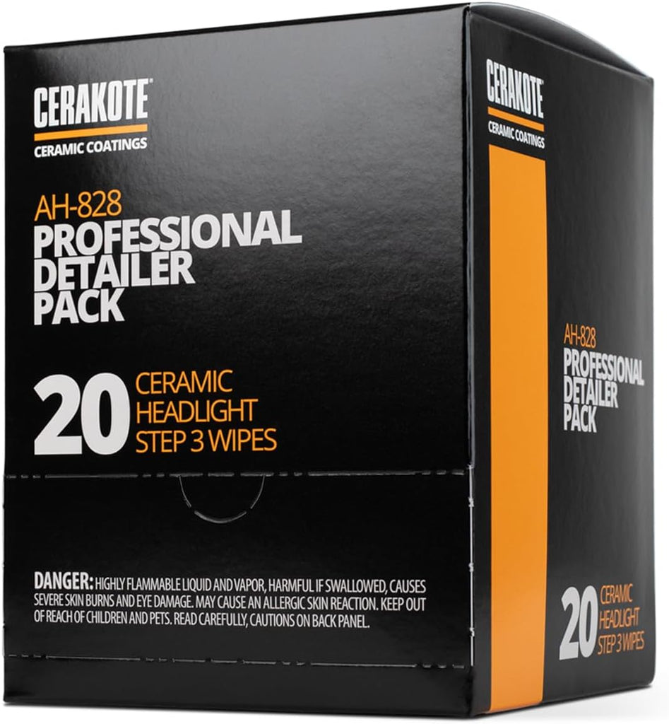 CERAKOTE® Ceramic Headlight Restoration Professional Detailer Pack (20 Ceramic Wipes) - Brings Headlights Back to Like N