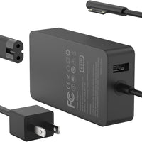 65W Charger Compatible with Microsoft Surface Pro 11, 10, 9, 8, 7+, 7, 6, 5, 4, 3, X, Power Adapter for Windows Surface