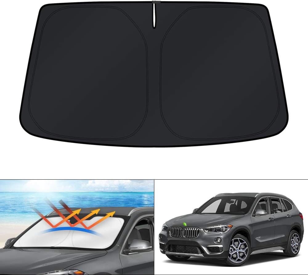 KUST Windshield Sun Shade for 2016 2017 2018 Lincoln MKX SUV & 2019 2020 2021 Lincoln Nautilus Accessories Sunshade Foldable Sun Visor Protector Blocks UV Rays Keep Your Car Cooler