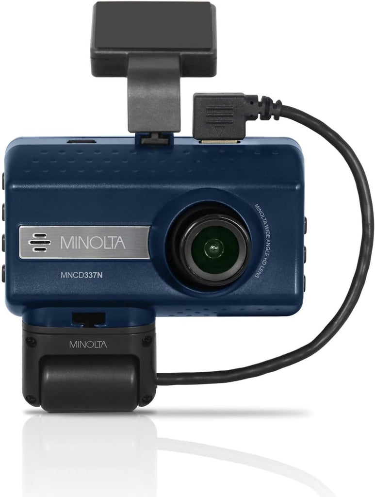 Minolta MNCD337N 2-Channel 1080P Dash Camera w/3.0" LCD + Interior Camera