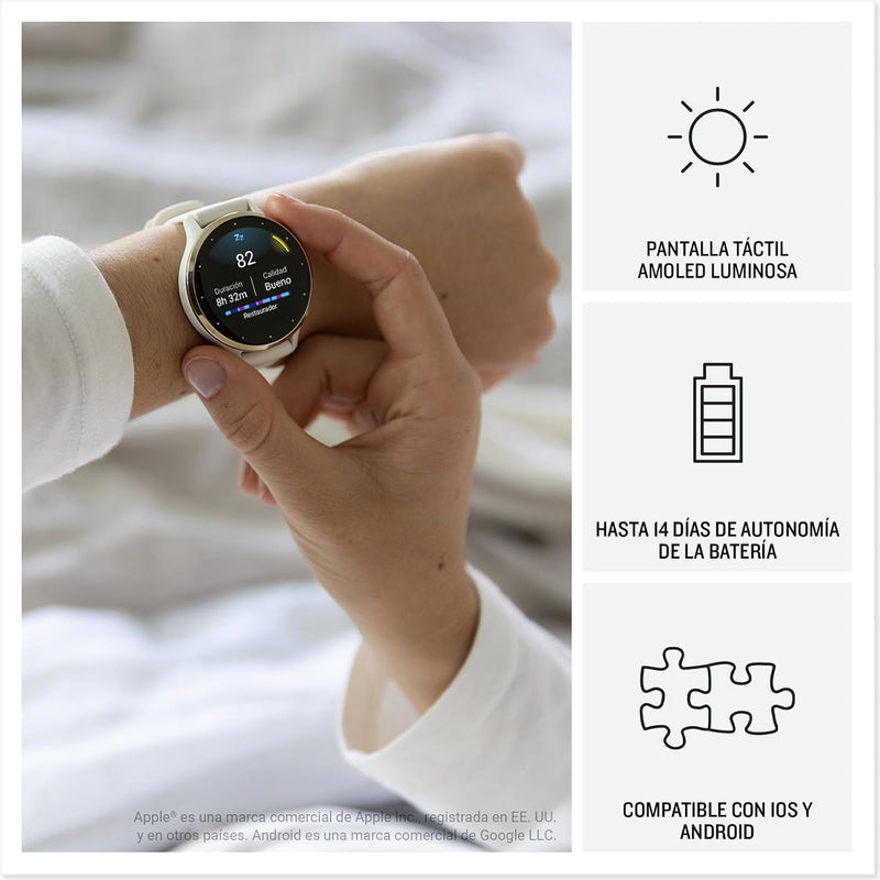 Garmin Venu® 3S, Premium Fitness Smartwatch, 41mm, Ivory