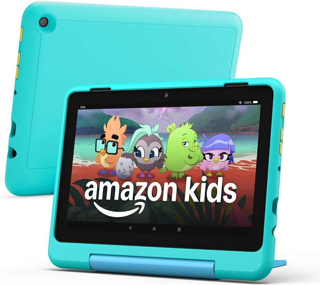Fire Tablets Amazon Fire HD 8 Kids Pro tablet, ages 6-12. Bright 8" HD screen, includes ad-free content, parental controls, 13-hr battery, slim case for older kids, 64GB, Hello Teal, (2024 release)