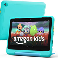 Fire Tablets Amazon Fire HD 8 Kids Pro tablet, ages 6-12. Bright 8" HD screen, includes ad-free content, parental controls, 13-hr battery, slim case for older kids, 64GB, Hello Teal, (2024 release)