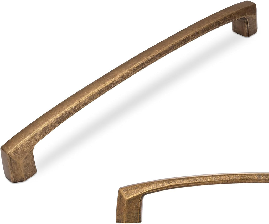 BUKOBYHE 6 Pack 7-1/2 Inch Kitchen Cabinet Handles Antique Brass Cabinet Pulls Vintage Drawer Pulls Aged Kitchen Hardwar