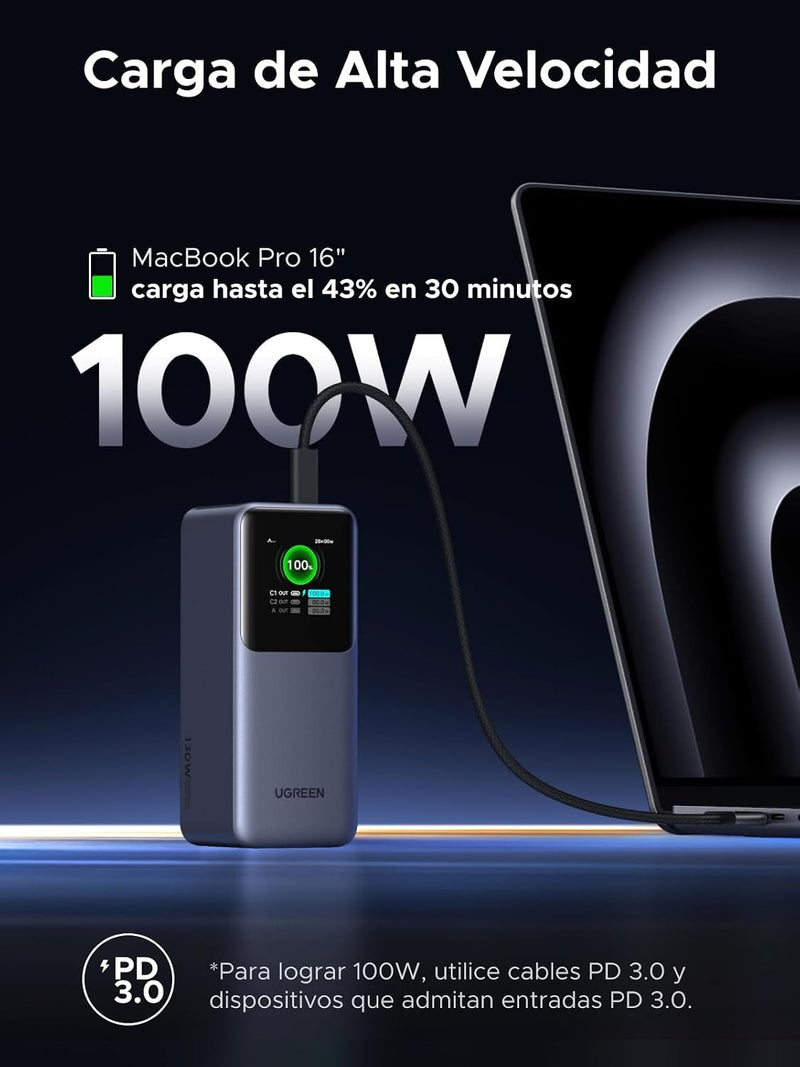 UGREEN Nexode 20000mAh 130W Portable PD Power Bank for MacBook Pro 16