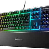 SteelSeries Apex 3 RGB Gaming Keyboard – 10-Zone RGB Illumination – IP32 Water Resistant – Premium Magnetic Wrist Rest (Whisper Quiet Gaming Switch) - Aqua / Apex 3 TKL