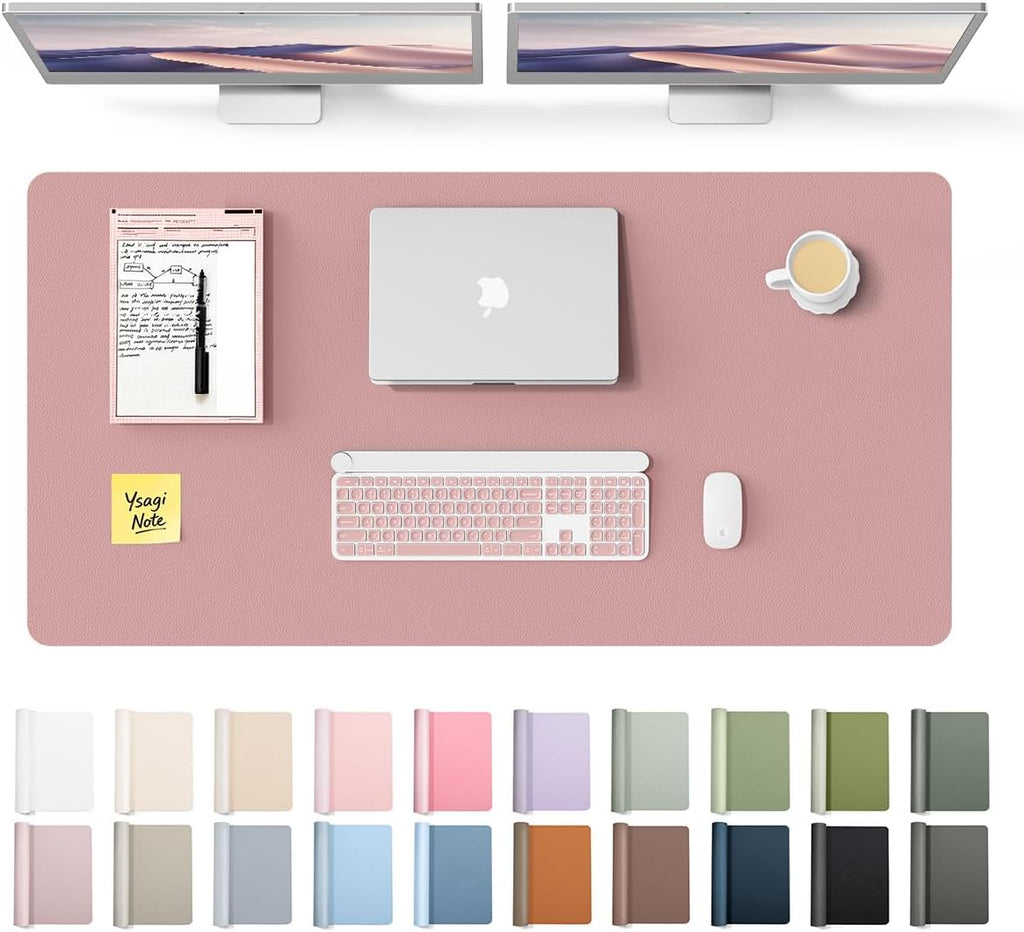 YSAGi Leather Desk Protector, Office Mat, Large Mouse Mat, Non-Slip PU Leather Blotter, Laptop Pad, Waterproof Writing P