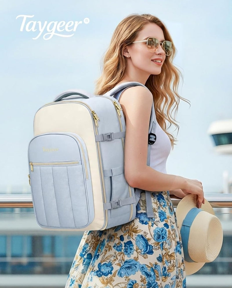 Taygeer Quilted Travel Backpack, Flight Approved Travel Carry on Bag 40L