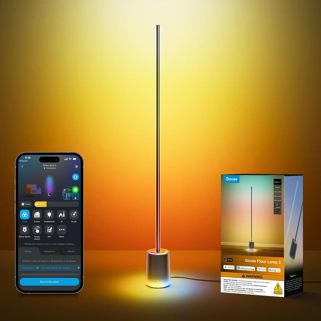Govee Floor Lamp 3 with Luminblend+ Technology, 1000K-10000K Standing Lamp