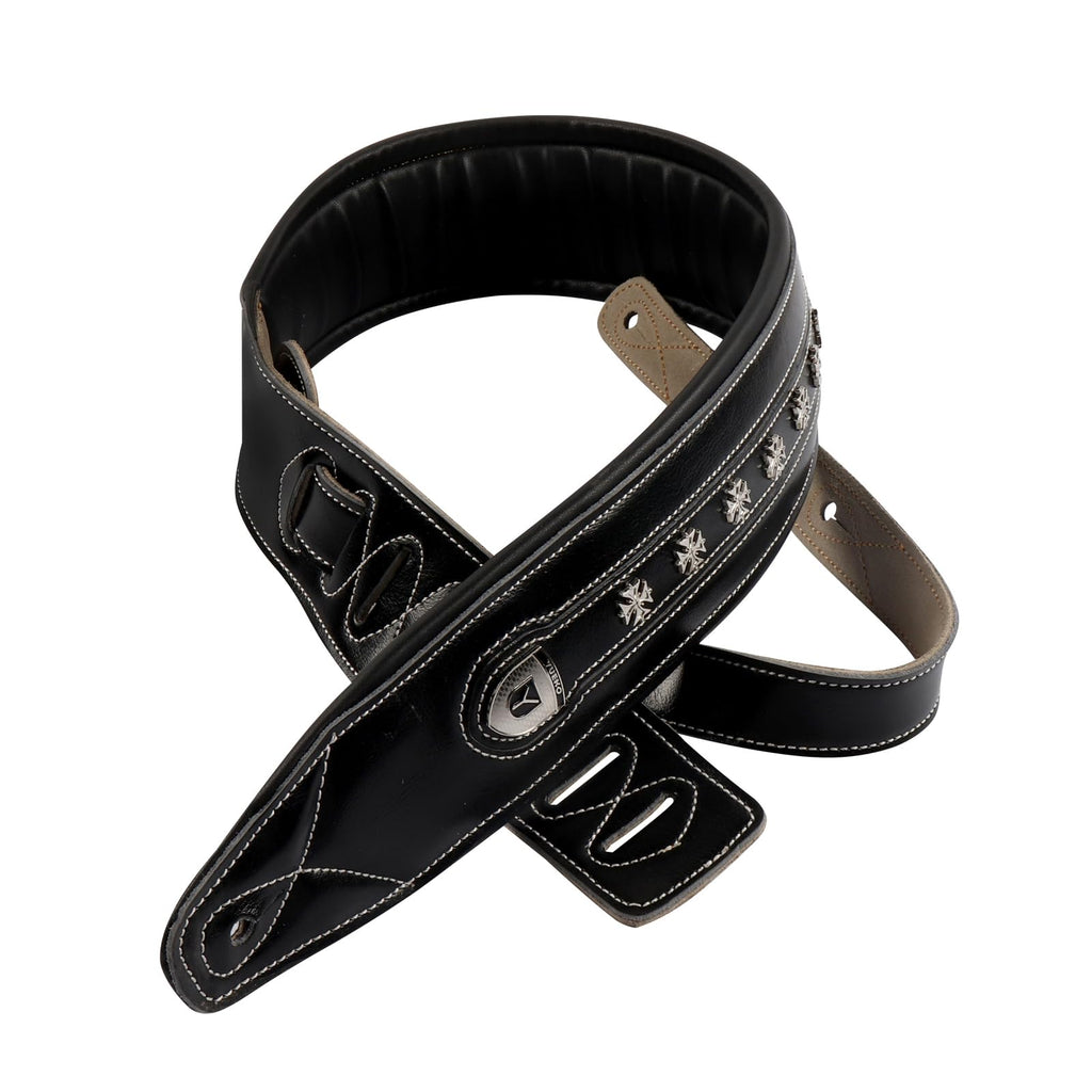 BORGBAR Guitar Strap Leather, Anti-Slip, Classic, Adjustable Soft Leather Strap for Acoustic, Electric and Bass Guitars
