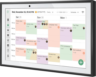 LQN WiFi Digital Calendar Smart Family Planner,Chore Charts, Achievement Rewards, AI Meal Planning, Smart Touchscreen Interactive Display for Schedules and Cloud Photo Desk Calendar Refills, 10.1'' Bl