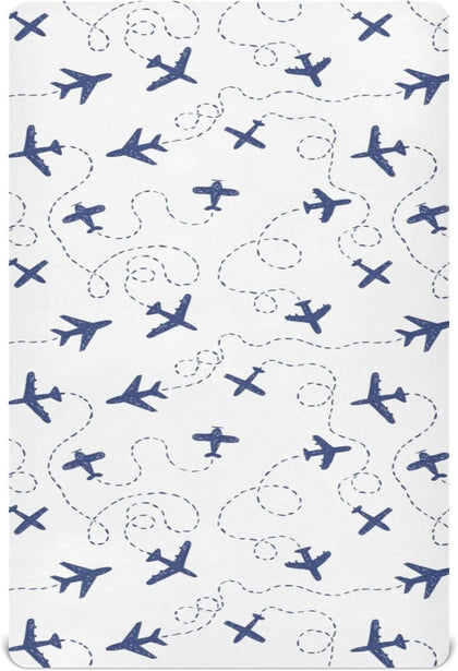 XLIANBIN Blue Airplanes Transportation Sky Fitted Crib Sheets