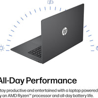 HP OmniBook 3 17.3 inch Laptop PC, FHD Display, AMD Ryzen 3 30, 8 GB RAM, 512 GB SSD, AMD Radeon 610M Graphics, Windows 11 Home, Mica Silver, 17-dp0199nr