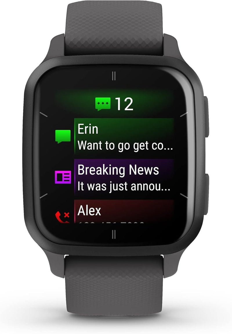 Garmin Venu® Sq 2 GPS Smartwatch - AMOLED Display, All-Day Health Monitoring, Long Battery Life, Activity & Heart Rate Tracker, Slate and Shadow Gray