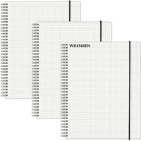 WRENBEN 120gsm Thick Paper Graph Notebook, No Bleed-Through (A5, 3 Pack)