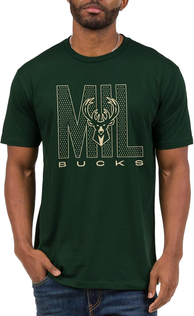 Junk Food NBA - Milwaukee Bucks City Mesh Adult SS T-Shirt Forest Green