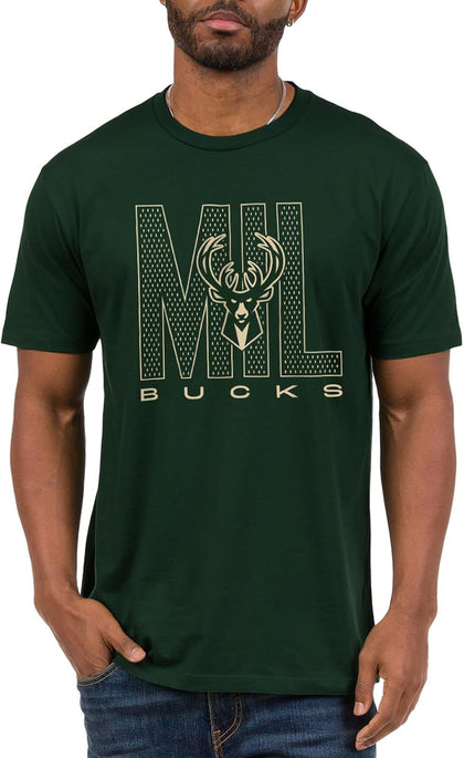 Junk Food NBA - Milwaukee Bucks City Mesh Adult SS T-Shirt Forest Green