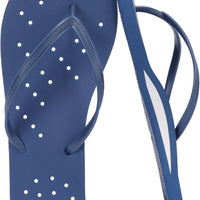 STQ Mens Shower Shoes Quick Dry Flip Flops Drain Holes Navy Blue Size 12