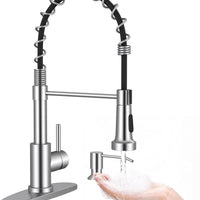 Arofa Kitchen Faucets with Soap Dispenser and Pull Down Sprayer