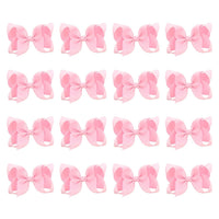 DEEKA 16 PCS 4" Hand-made Hair Bow Grosgrain Ribbon Solid Color Hair Bow Alligator Clips Hair Accessories for Little Tee