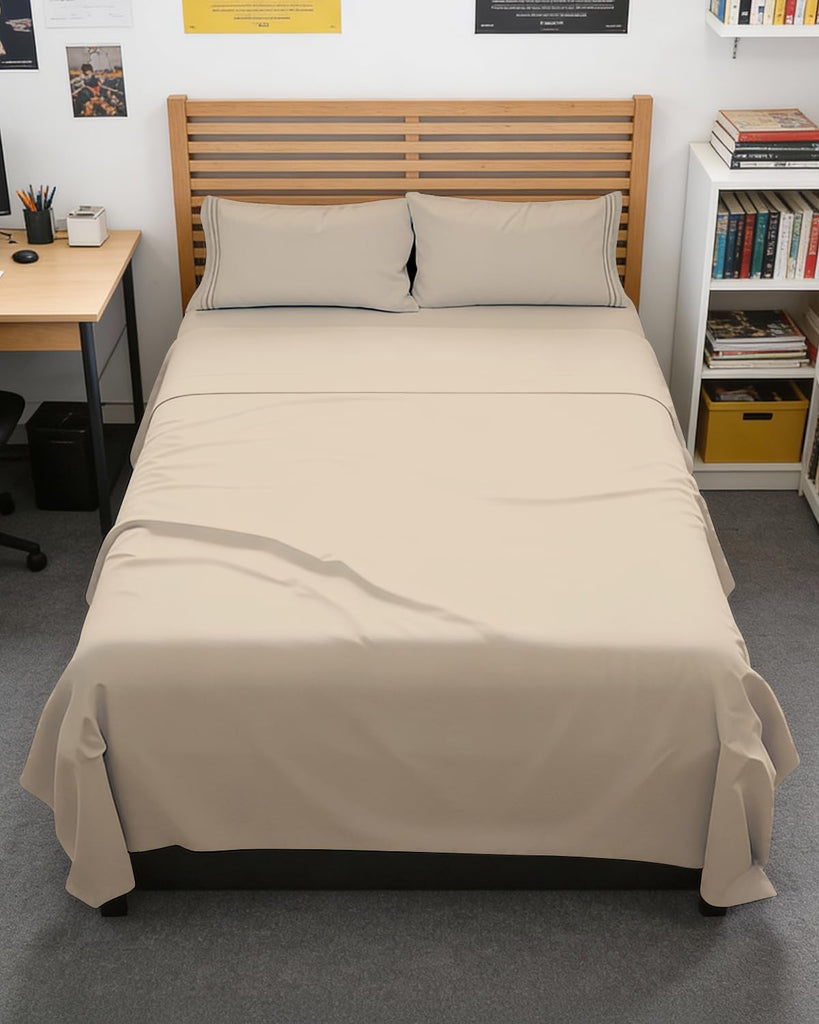 Full XL Sheets - 4 Piece Full XL Sheet Set - Breathable & Cooling - Wheat