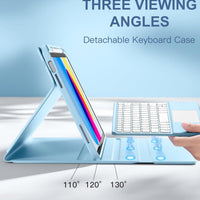 Funda con Teclado Harvopu para iPad 11" (A16) / iPad 10.ª Gen - Celeste