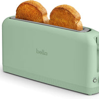 bella Fits-Anywhere™ 2-Slice Slim Toaster, Long Slot & Extra Wide, Seaglass