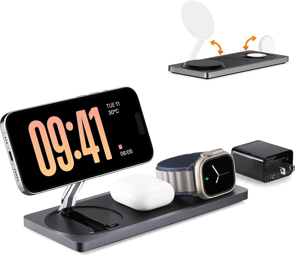PETINO 3 in 1 Wireless Charging Station for Apple Devices with MagSafe