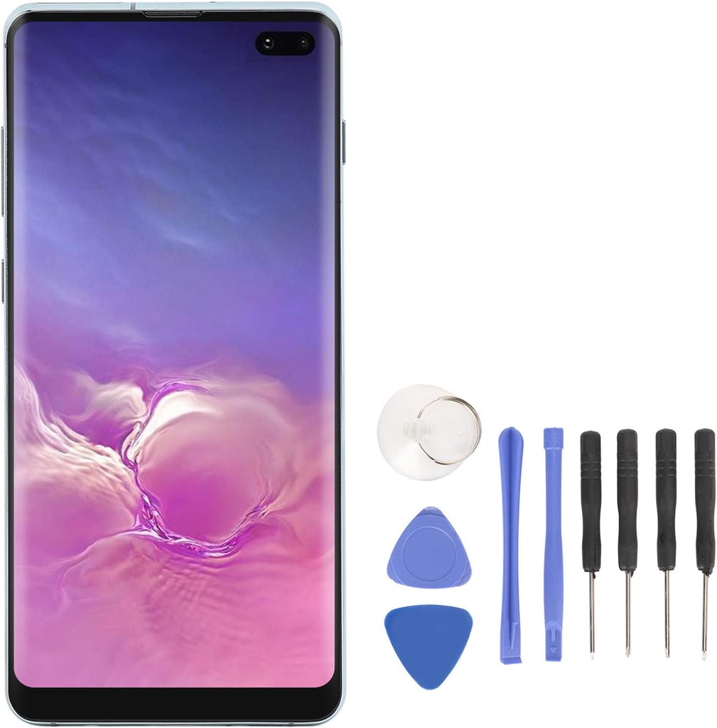 for S10 Plus Screen Replacement LCD, OLED Display Digitizer Assembly with Frame, Fingerprint & Repair Tool, for S10 Plus