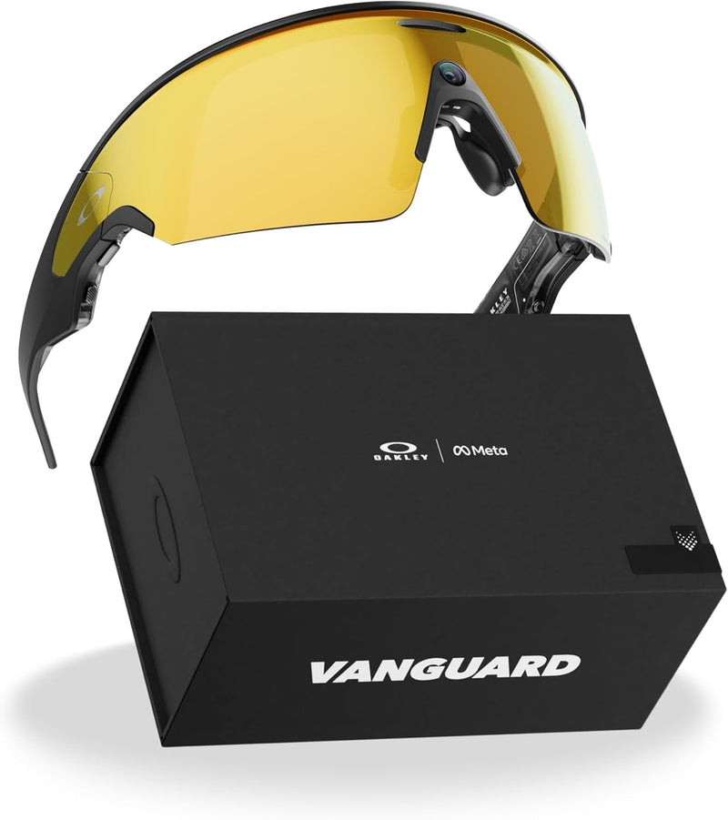 Amazon Oakley | Meta Vanguard with Meta AI, Audio, Photo, Video Compatibility - White, Prizm™ Sapphire