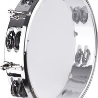 Tambourine, Handbell, Jingle Bell Double Row Metal Cymbals Drum Instrument, Handheld Percussion for Dancing, Singing, Ka
