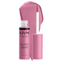 NYX PROFESSIONAL MAKEUP Butter Gloss, Non-Sticky Lip Gloss - Eclair (Pink) - 54 Sugar Glass / 0.27 Fl Oz (Pack of 1)