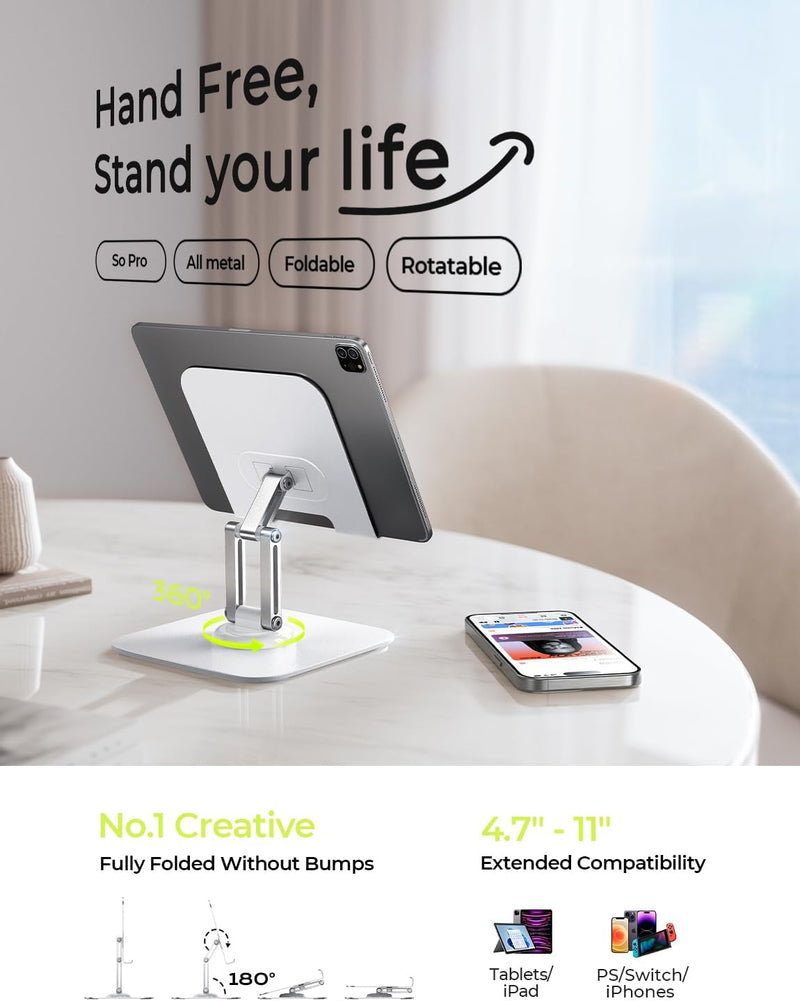 Soporte Ajustable LISEN para iPad y Tablet - Blanco
