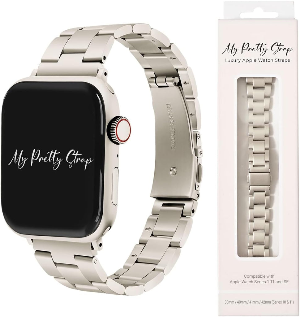 My Pretty Strap Classic Vogue Band Compatible with Apple WATCH SE Series 9 8 7 6 5 4 3 2 1, 42MM / 44MM / 45MM / 49MM, S