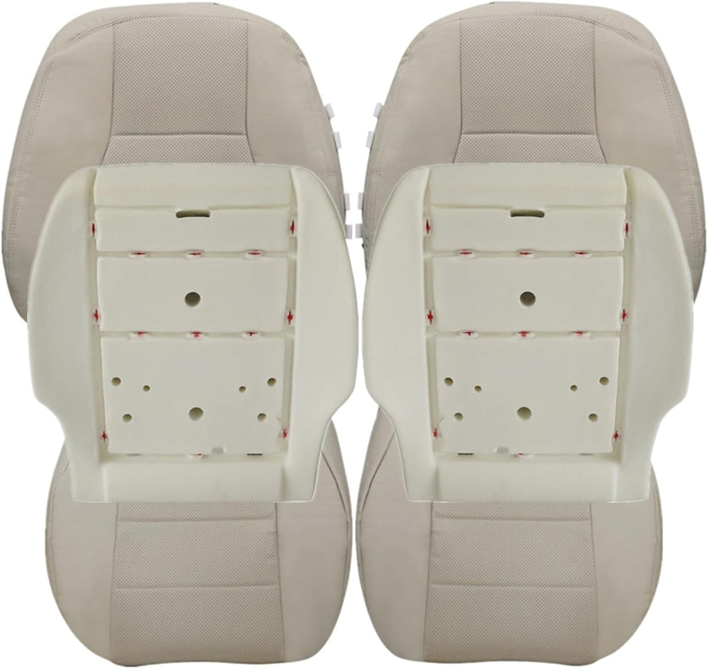 NLQR Driver & Passenger Bottom & Top & Foam Cushion Replacement Leather Seat Cover Tan fit for Mercedes Benz GLK250 GLK2